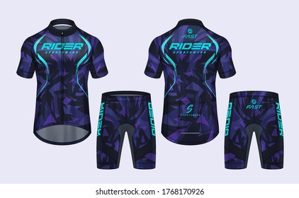 Cycling Jerseys mockup,t-shirt sport design template,uniform for bicycle apparel.