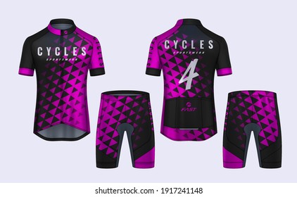 Cycling Jerseys mockup,t-shirt sport design template,uniform for bicycle apparel.