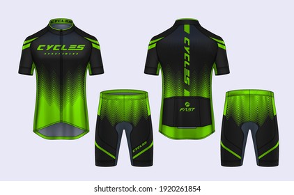 Cycling Jerseys mockup,t-shirt sport design template,uniform for bicycle apparel.