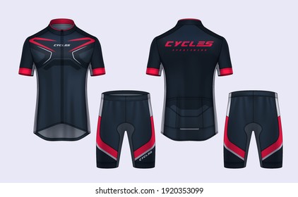 Cycling Jerseys mockup,t-shirt sport design template,uniform for bicycle apparel.