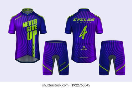 Cycling Jerseys mockup,t-shirt sport design template,uniform for bicycle apparel.