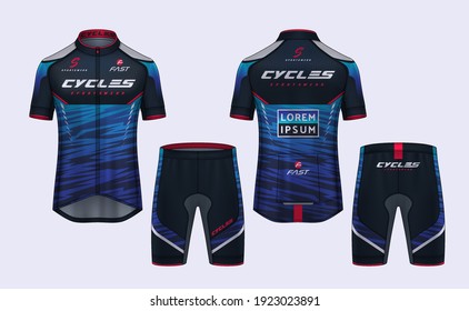 Cycling Jerseys mockup,t-shirt sport design template,uniform for bicycle apparel.