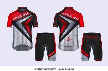 Cycling Jerseys mockup,t-shirt sport design template,uniform for bicycle apparel.