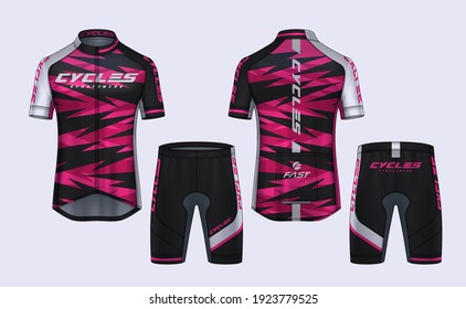 Cycling Jerseys mockup,t-shirt sport design template,uniform for bicycle apparel.