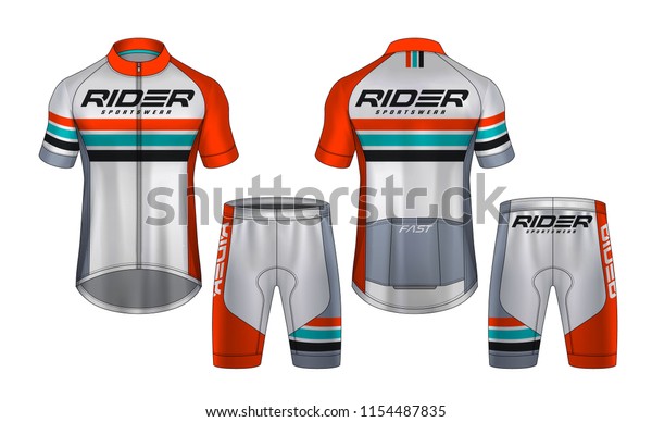 Cycling Jerseys mockup,t-shirt sport design template,uniform for bicycle apparel.