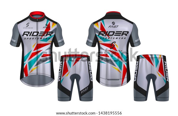 Cycling Jerseys Mockuptshirt Sport Design Templateuniform Stock Vector ...