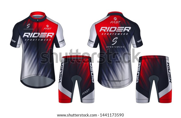 Download Cycling Jerseys Mockuptshirt Sport Design Templateuniform Stock Vector Royalty Free 1441173590 Free Mockups