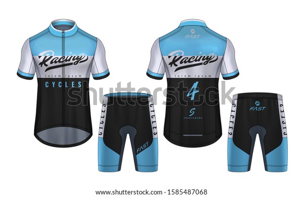 Cycling Jerseys Mockuptshirt Sport Design Templateuniform Stock Vector Royalty Free 1585487068