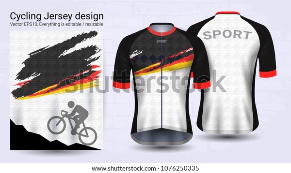 Cycling Jerseys, Short sleeve sport mockup\
template, Graphic design for bicycle apparel or Clothing outerwear\
and raingear uniforms, Easily to change logo, name, color and\
lettering in your\
styles.