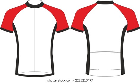 Jerseys en bicicleta, mockup de deportes de manga corta, mochila de chaqueta de cremallera uniforme en bicicleta, archivos de eps vectoriales completos