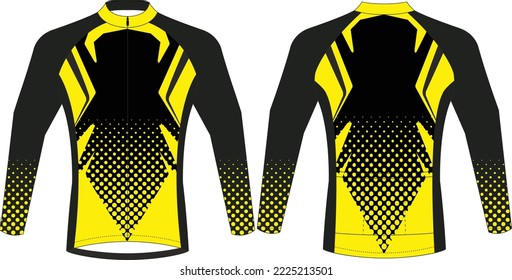 Jerseys en bicicleta, mockup de deportes de manga corta, mochila de chaqueta de cremallera uniforme en bicicleta, archivos de eps vectoriales completos