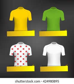 Cycling Jerseys Vector Set with blank Banner