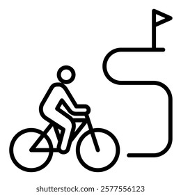 Cycling Journey icon line vector illustration