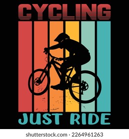 Cycling Just Ride T-shirt Design Vector Illustration