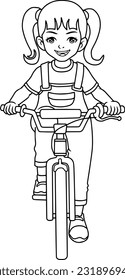 ilustración vectorial de línea de ciclismo aislada en fondo blanco