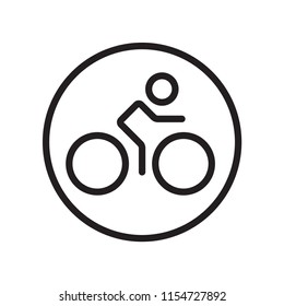 Cycling line icon. Simple design, stroke outline style. Line vector. Isolate on white background.