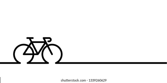 Cycling line pattern banner. World Bicycle day race tour. Sport icon. Cyclist logo sign. Cycling symbol Funny vector bike. Sports finish symbol. Cartoon sportswear. Mountain biker, touring route.