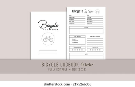 Cycling Log Book Journal Interior Template