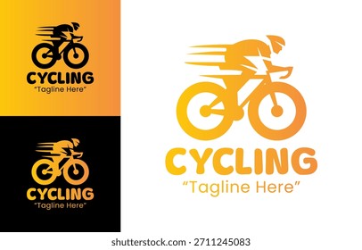 Marca de movimiento de velocidad dinámica de logotipo de ciclismo