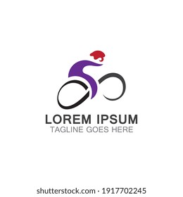 Cycling logo sport design vector icon, symbol template business concept