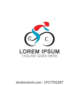 Cycling logo sport design vector icon, symbol template business concept