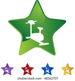 Botón web de máquina de ciclismo aislado en el fondo