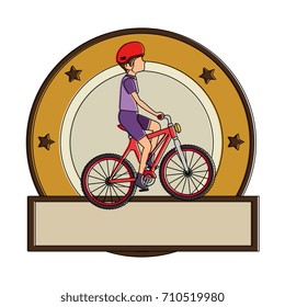 cycling man riding a bicycle elegant frame