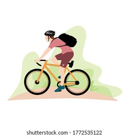 Cycling man set. male road cyclist. city bike Relax in the park, exercise, Go to work. Biker culture concept. cartoon vector
Download from Shutterstock