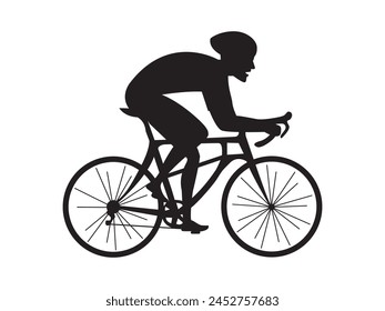 cycling man silhouette icon set, cycle silhouette, bicycle silhouette vector, bicycle man silhouette,  sport, racing, vehicle, active concept.