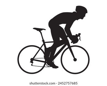 cycling man silhouette icon set, cycle silhouette, bicycle silhouette vector, bicycle man silhouette,  sport, racing, vehicle, active concept.