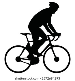 cycling man silhouette icon set, cycle silhouette, bicycle silhouette vector, bicycle man silhouette, racing, vehicle, active concept.	