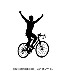 cycling man silhouette icon set, cycle silhouette, bicycle silhouette vector, bicycle man silhouette,  sport, racing, vehicle, active concept.