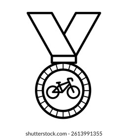 cycling medal - vector icon