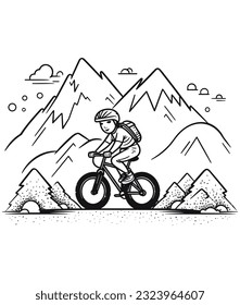 cycling in mountain vector design , cycling t-shirt vector design