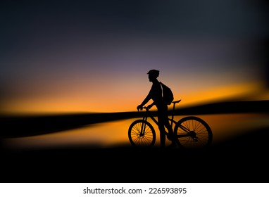 cycling outdoors vector