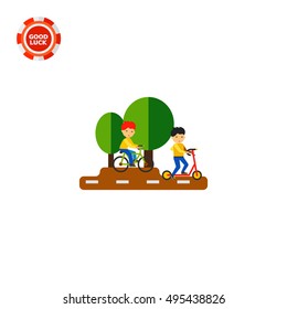 Cycling in Park Icon