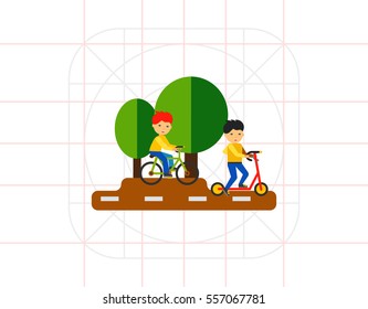 Cycling in Park Icon