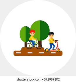 Cycling in Park Icon