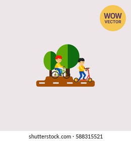Cycling in Park Icon
