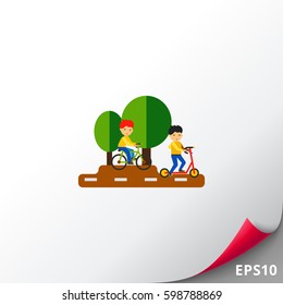 Cycling in Park Icon