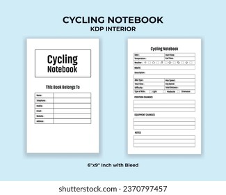 Cycling Planner Log Book KDP Interior