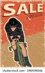 cycling poster antique style people