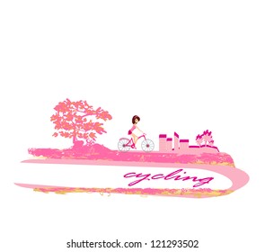 Cycling Poster with  Girl