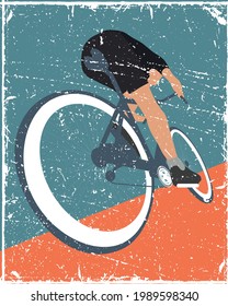 Cycling Poster People Antique Style