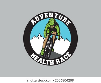 cycling promotion, athletes activity design for print on clothing, poster, logo , banner