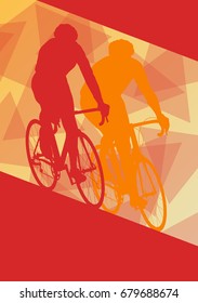 Cycling race man vector abstract background