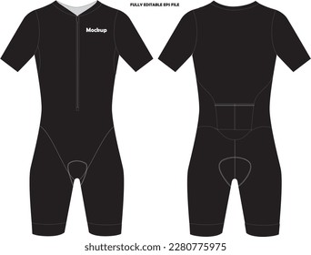 Cycling Race Short Sleeve Triathlon Skinsuit Mockup