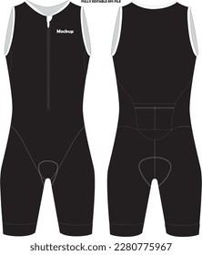 Cycling Race Sleeveless Triathlon Skinsuit Mockup