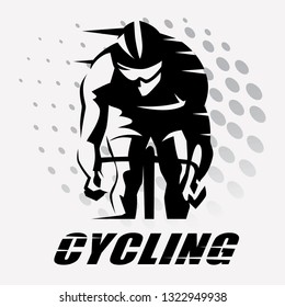 stylisches Radrennen-Symbol, umrissene Radfahrer-Silhouette