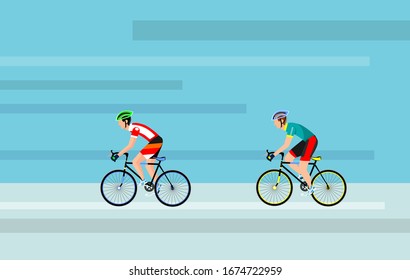 Cycling race team on abstract background, cyclist vector 